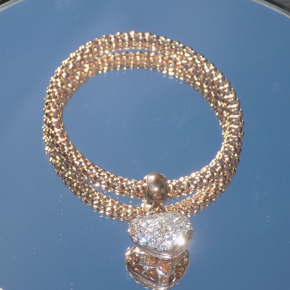 💛Gold Reversible Studded Pendant Charm Bracelet💛